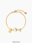 Tanhaa Moon Eye 18K Gold Plated Bracelet