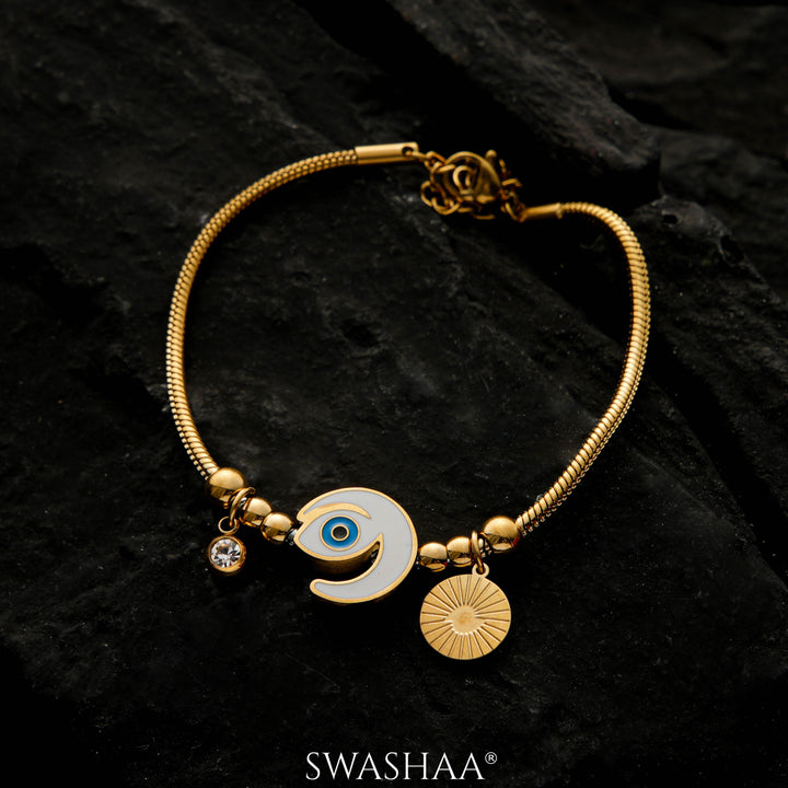 Tanhaa Moon Eye 18K Gold Plated Bracelet