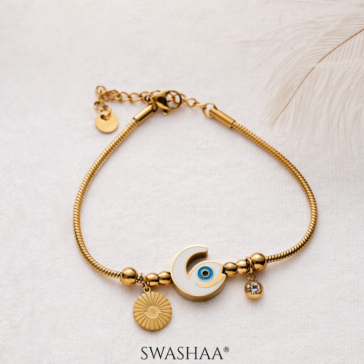 Tanhaa Moon Eye 18K Gold Plated Bracelet