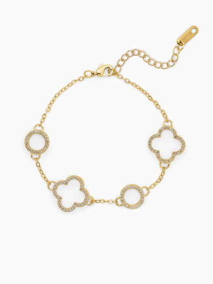 Tanira Clover Circular Motifs Holo 18K Gold Plated Rakhi