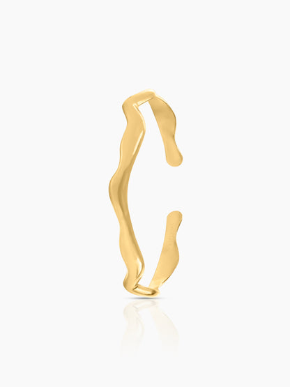 Tanis Wavey 18K Gold Plated Cuff Bracelet