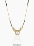 Tanisha Diamond Halo Shimmering Round Solitaires 18K Gold Plated Mangalsutra