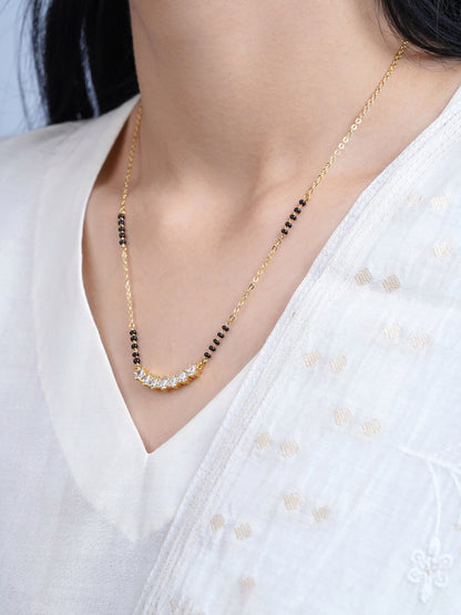 Tanisi Diamond Bar 18K Gold Plated Mangalsutra