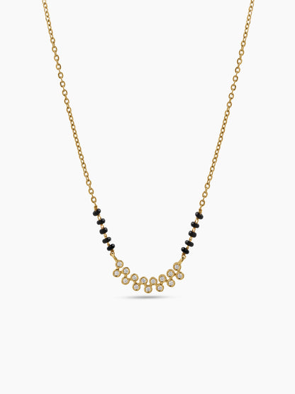 Tanvi Diamond Bar 18K Gold Plated Women's Chain Pendant Mangalsutra Necklace