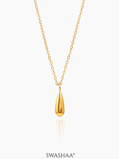 Tarana Teradrop Charm 18K Gold Plated Chain Pendant Necklace