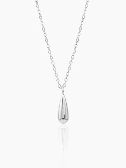 Tarana Teardrop Charm Silver Chain Pendant Necklace