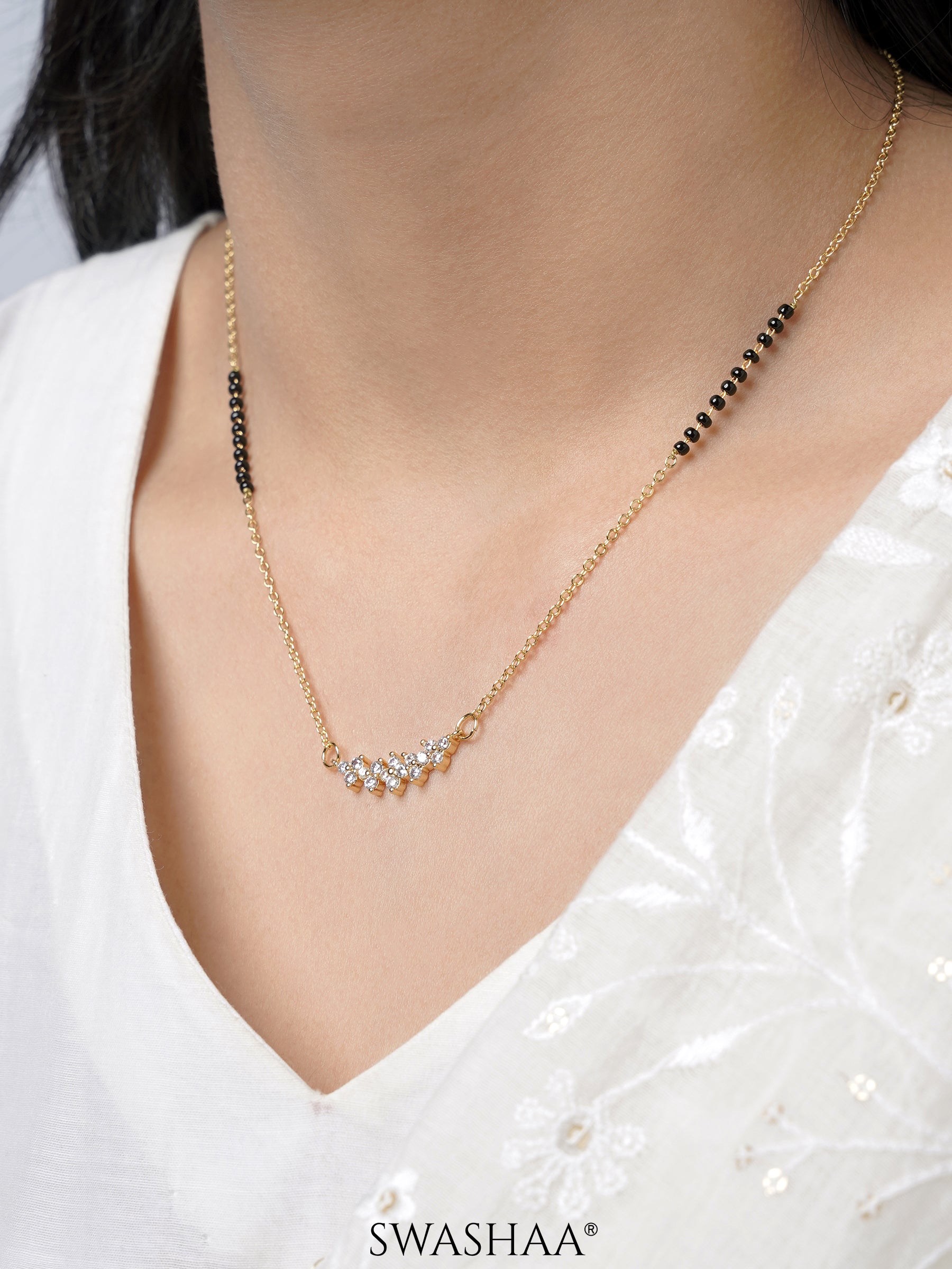 Delicate Mangalsutra Tarini 14K Gold Plated Mangalsutra – Swashaa