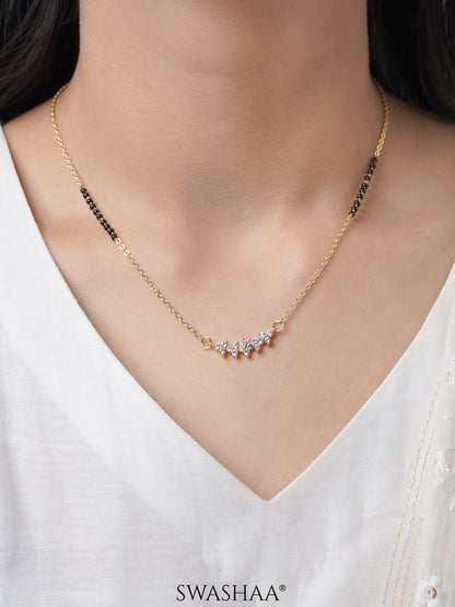 Tarini Sparkling Diamonds 14K Gold Plated Mangalsutra