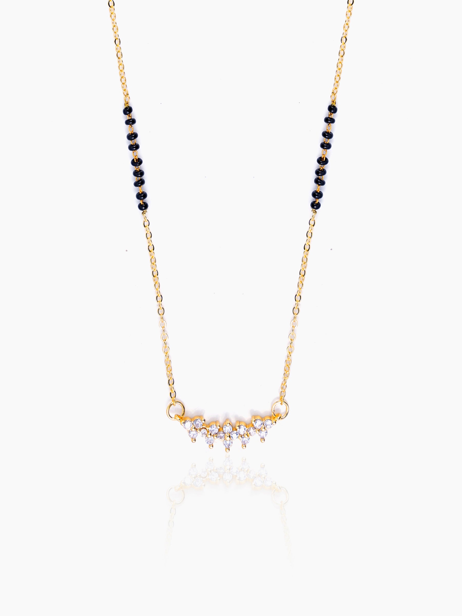 Tarini Sparkling Diamonds 14K Gold Plated Mangalsutra