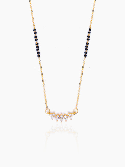 Tarini Sparkling Diamonds 14K Gold Plated Mangalsutra