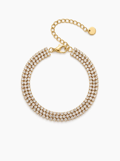 Tarisa Diamond 18K Gold Plated Women's Loose Bracelet 