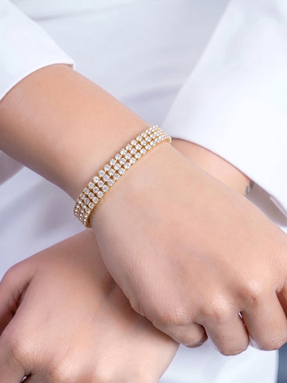 Tarisa Diamond 18K Gold Plated Women's Loose Bracelet 