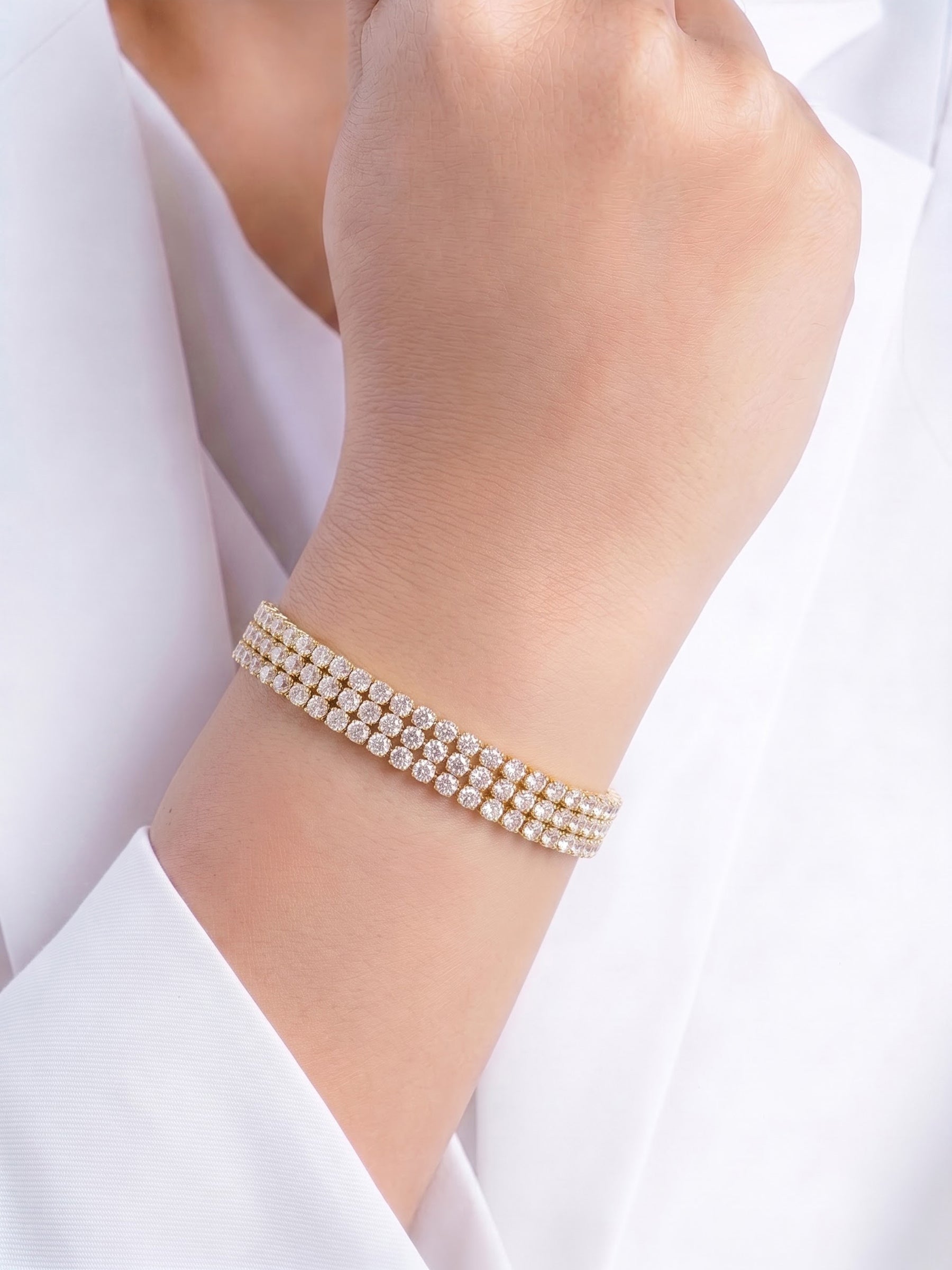 Tarisa Diamond 18K Gold Plated Women's Loose Bracelet 