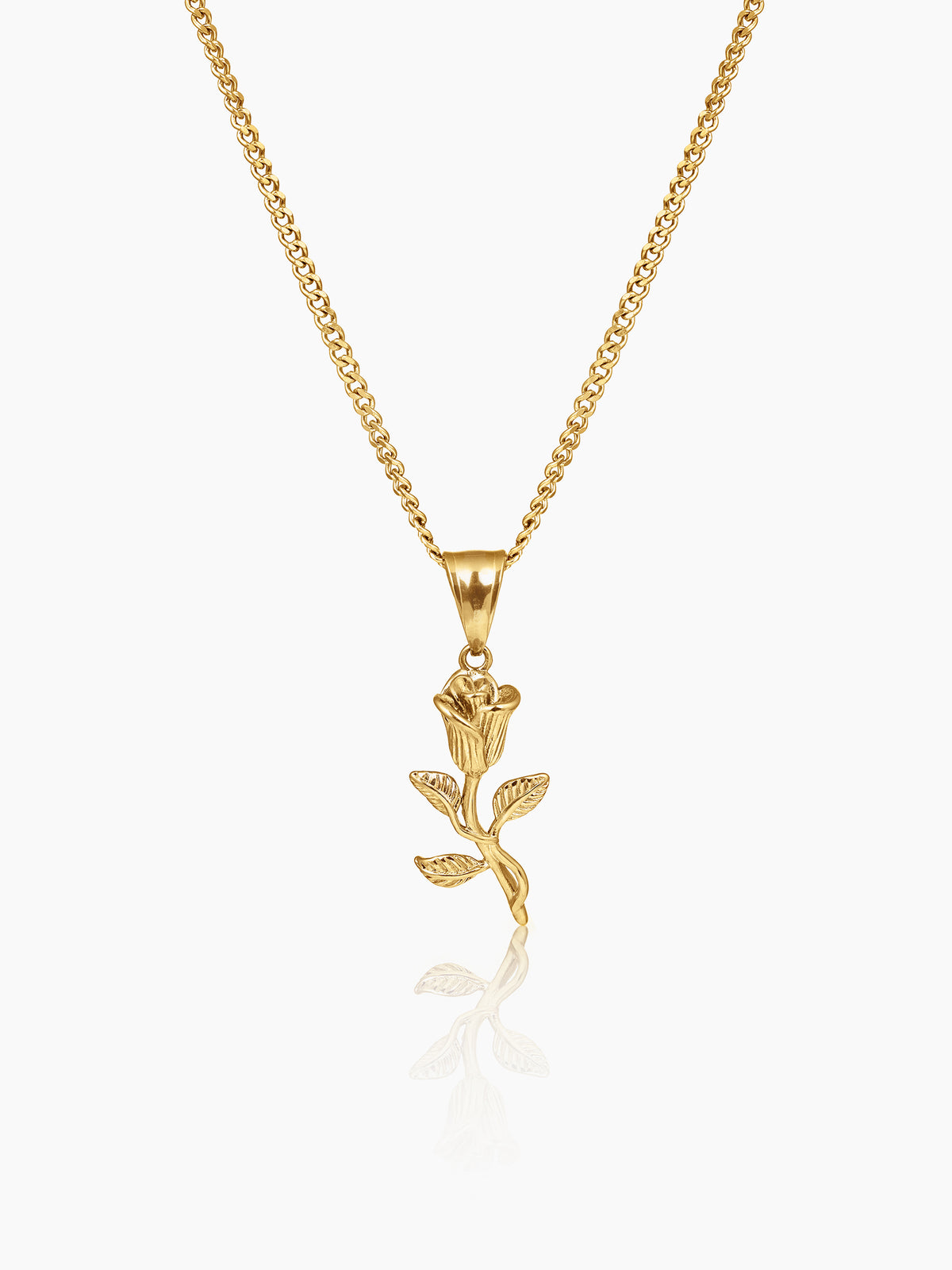 Tavien Rose 18K Gold Plated Men's Chain Pendant