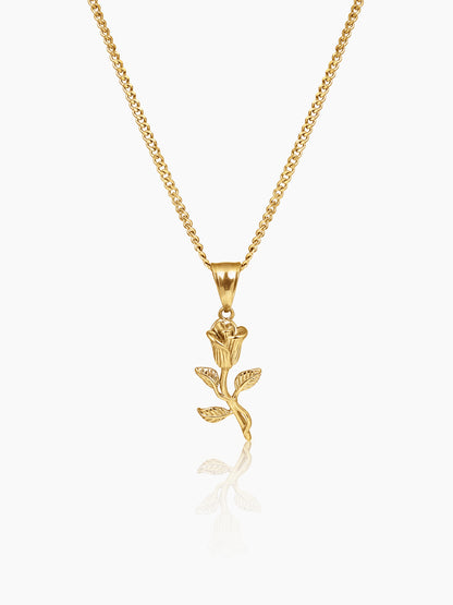 Tavien Rose 18K Gold Plated Men's Chain Pendant