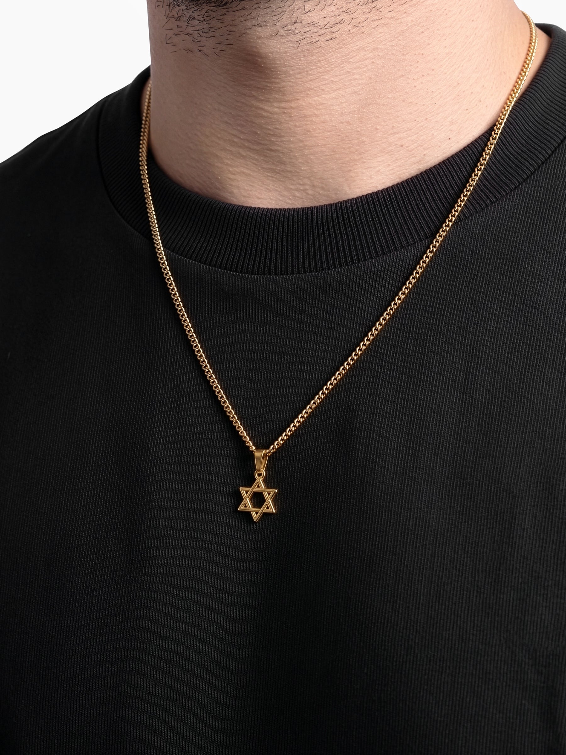 Tavik Hex Star 18K Gold Plated Men’s Chain Pendant - Swashaa