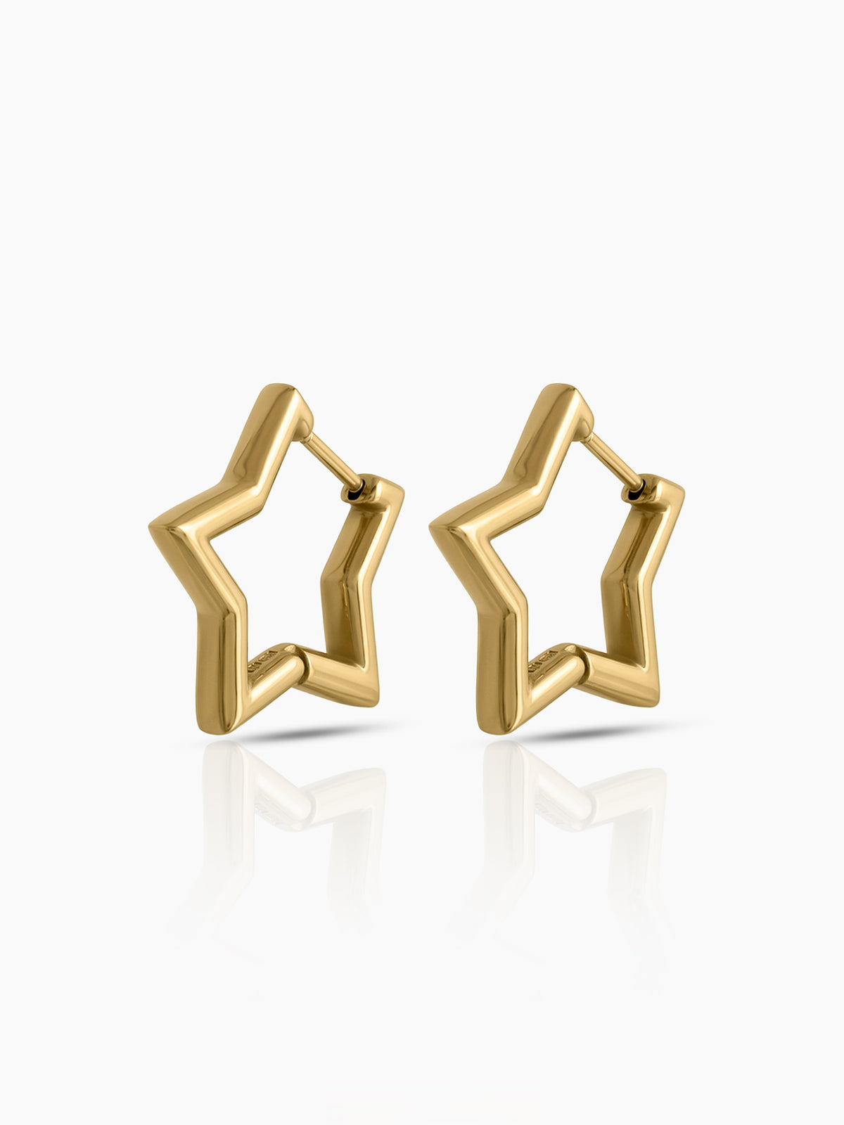 Tavina Star Charm 18K Gold Plated Women's Hoop Earrings