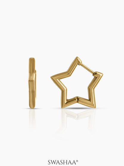 Tavina Star Women's Hoop Earrings - Swashaa