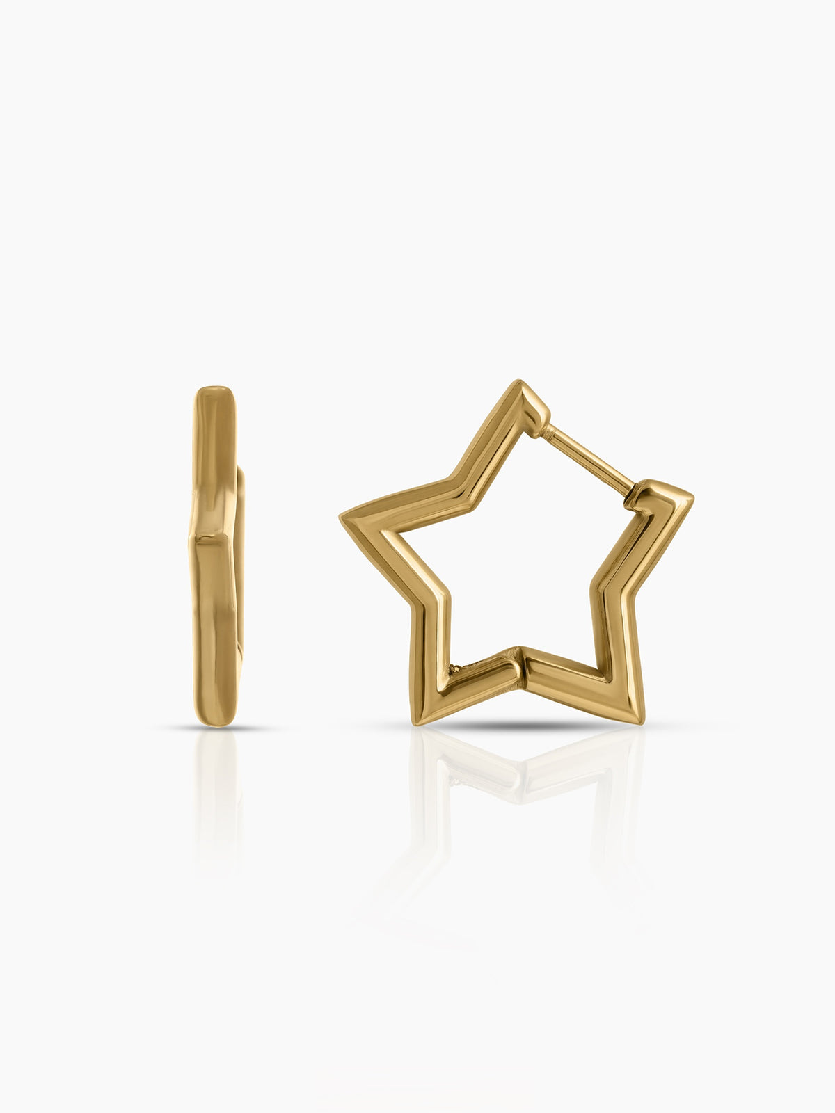 Tavina Star Charm 18K Gold Plated Women's Hoop Earrings
