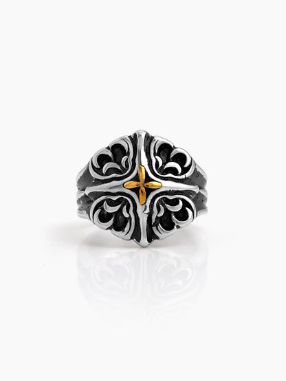 Tavren Vintage Silver - Black Men’s Ring - Swashaa