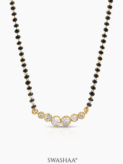 Tesha Five Round CZ Diamond Bar Mangalsutra