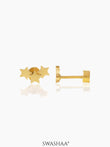 Three Star 18K Gold Plated Kid's Earrings