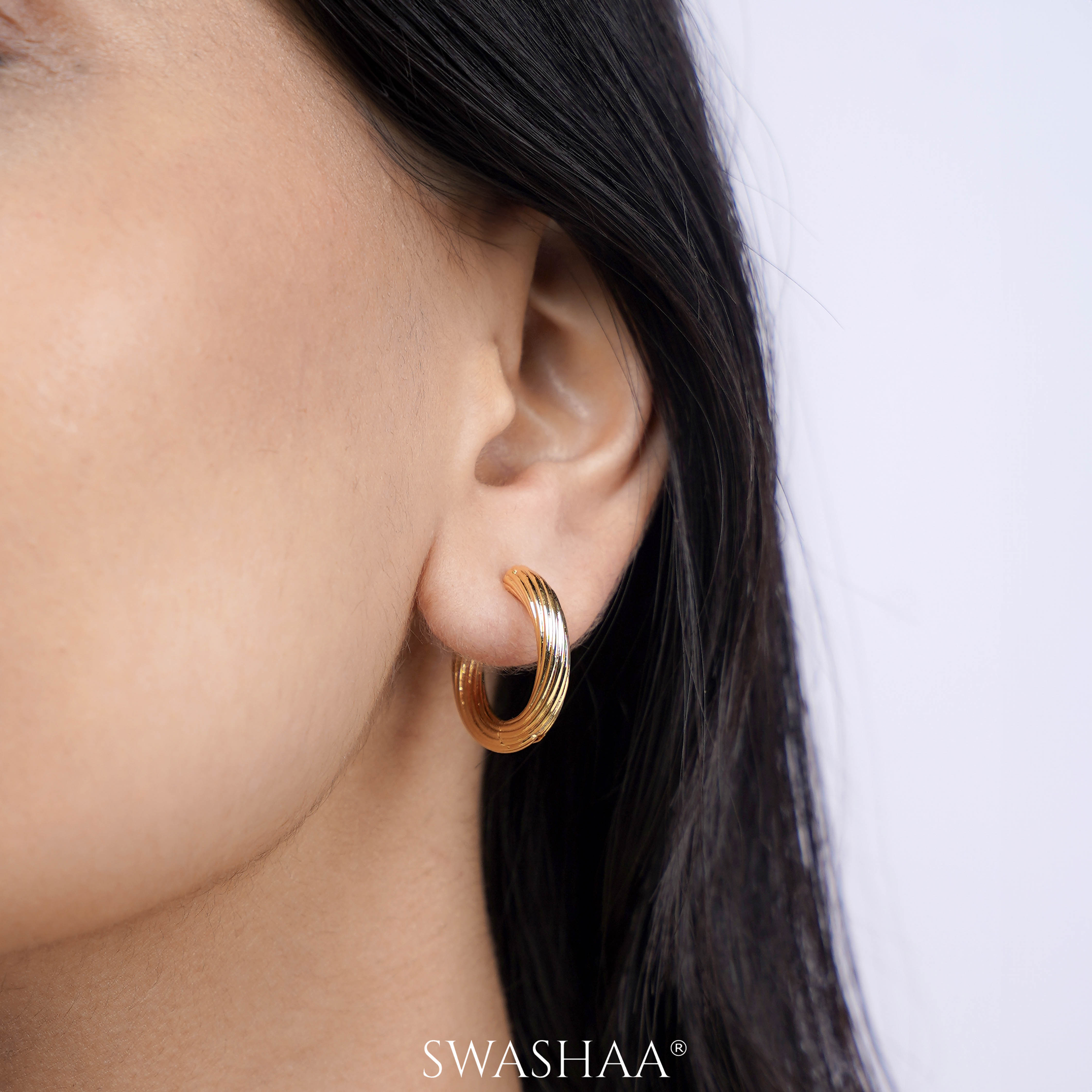 Tiberius 18K Gold Plated Hoop Earrings