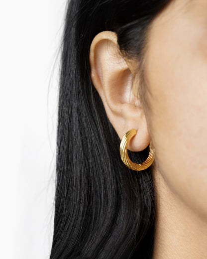 Tiberius 18K Gold Plated Hoop Earrings