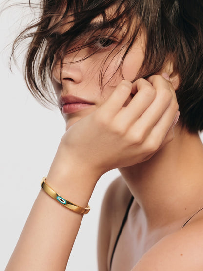 Timmy Evil Eye 18K Gold Plated Band Bracelet