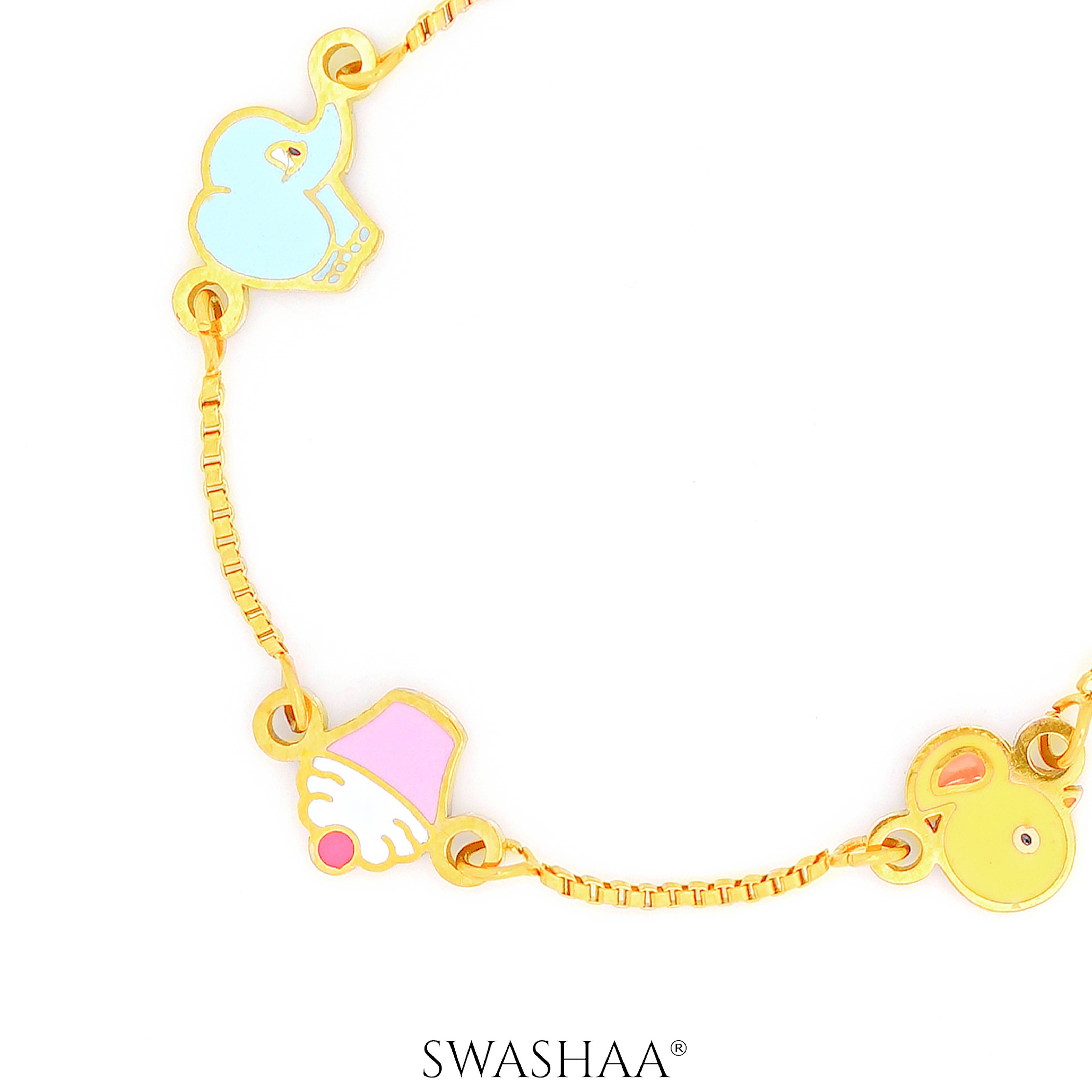 Tiny Cupcake Charm 18K Gold Plated Kid's Bracelet