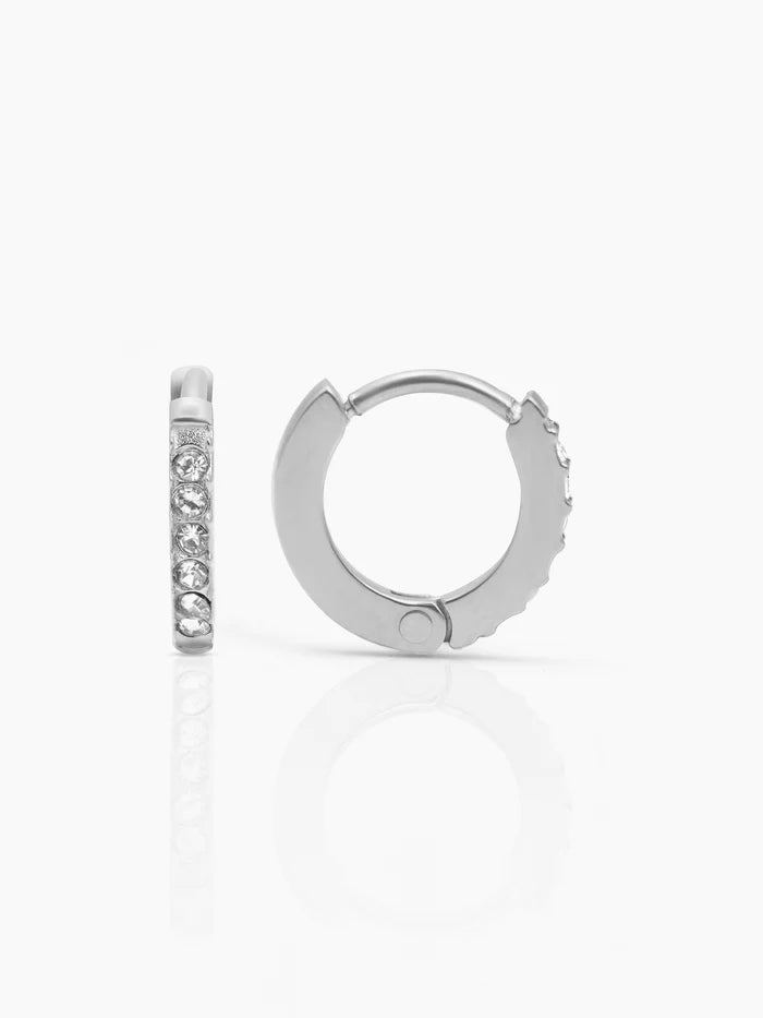 Tiny Diamond Silver Kid's Hoop Earrings - Swashaa