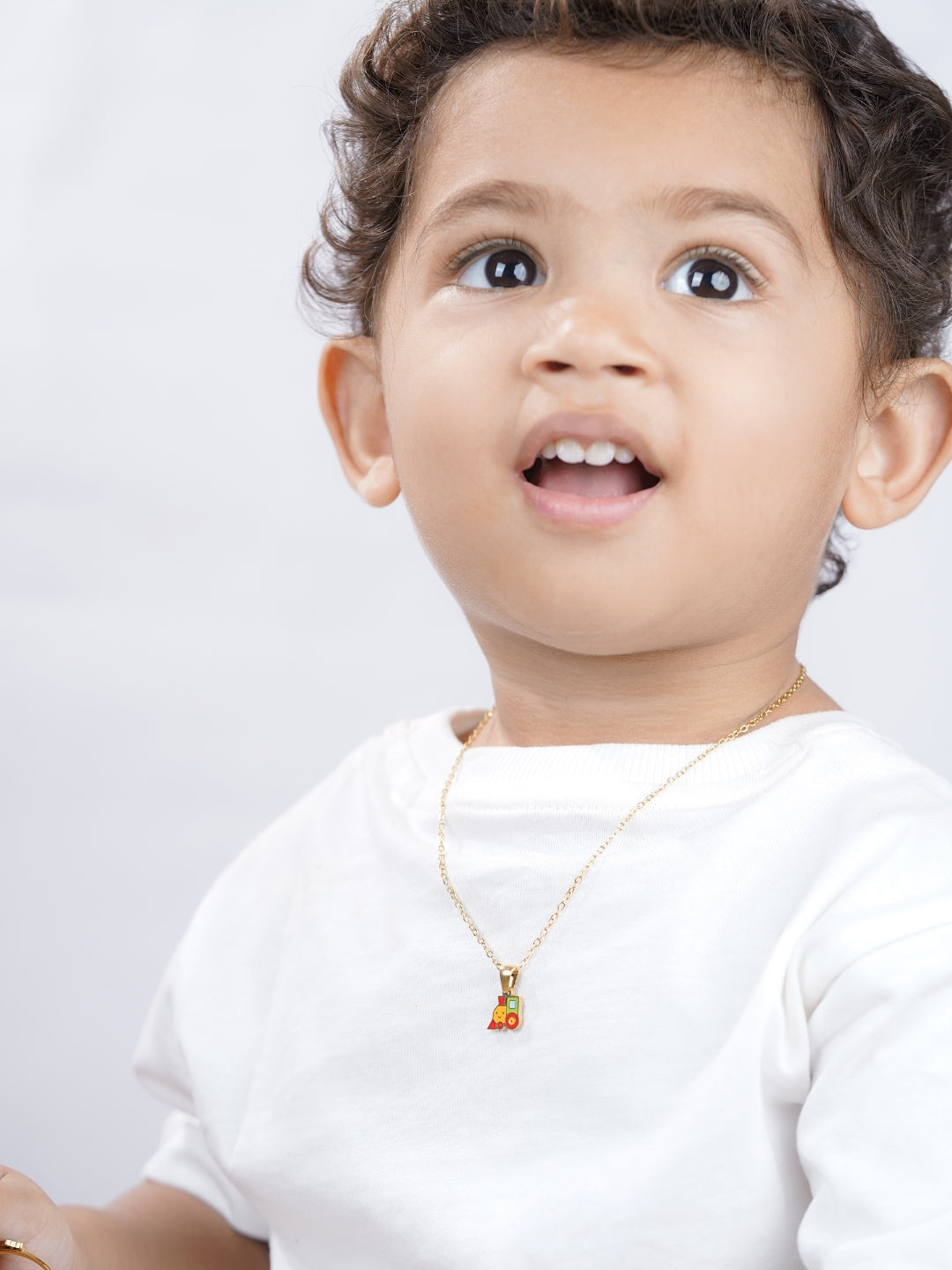 Tiny Train Charm 18K Gold Plated Kid's Chain Pendant Necklace