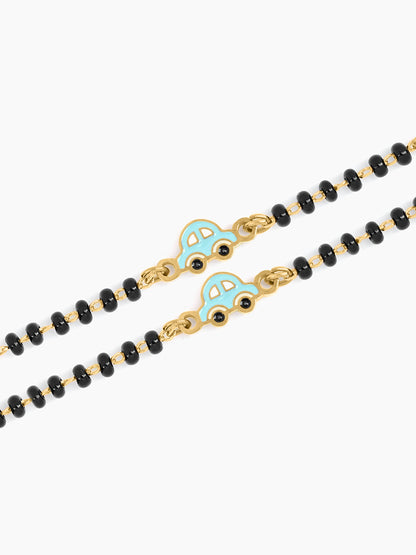 Tiny Wheels Car Charm 18K Gold Plated Kid's Nazariya Loose Bracelet