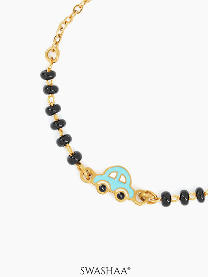 Tiny Wheels Car Charm 18K Gold Plated Kid's Nazariya Loose Bracelet