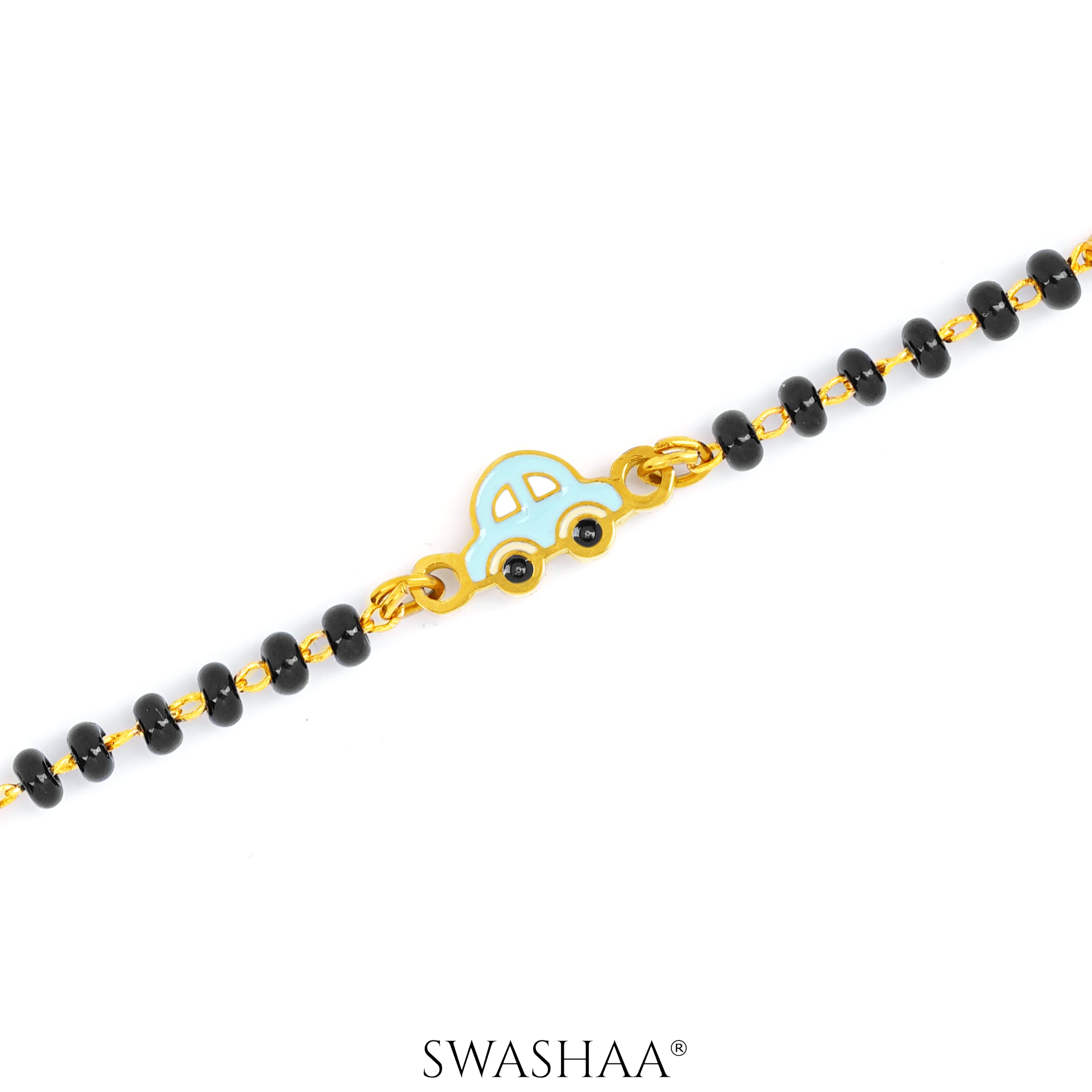 Tiny Wheels Car Charm 18K Gold Plated Kid's Nazariya Bracelet