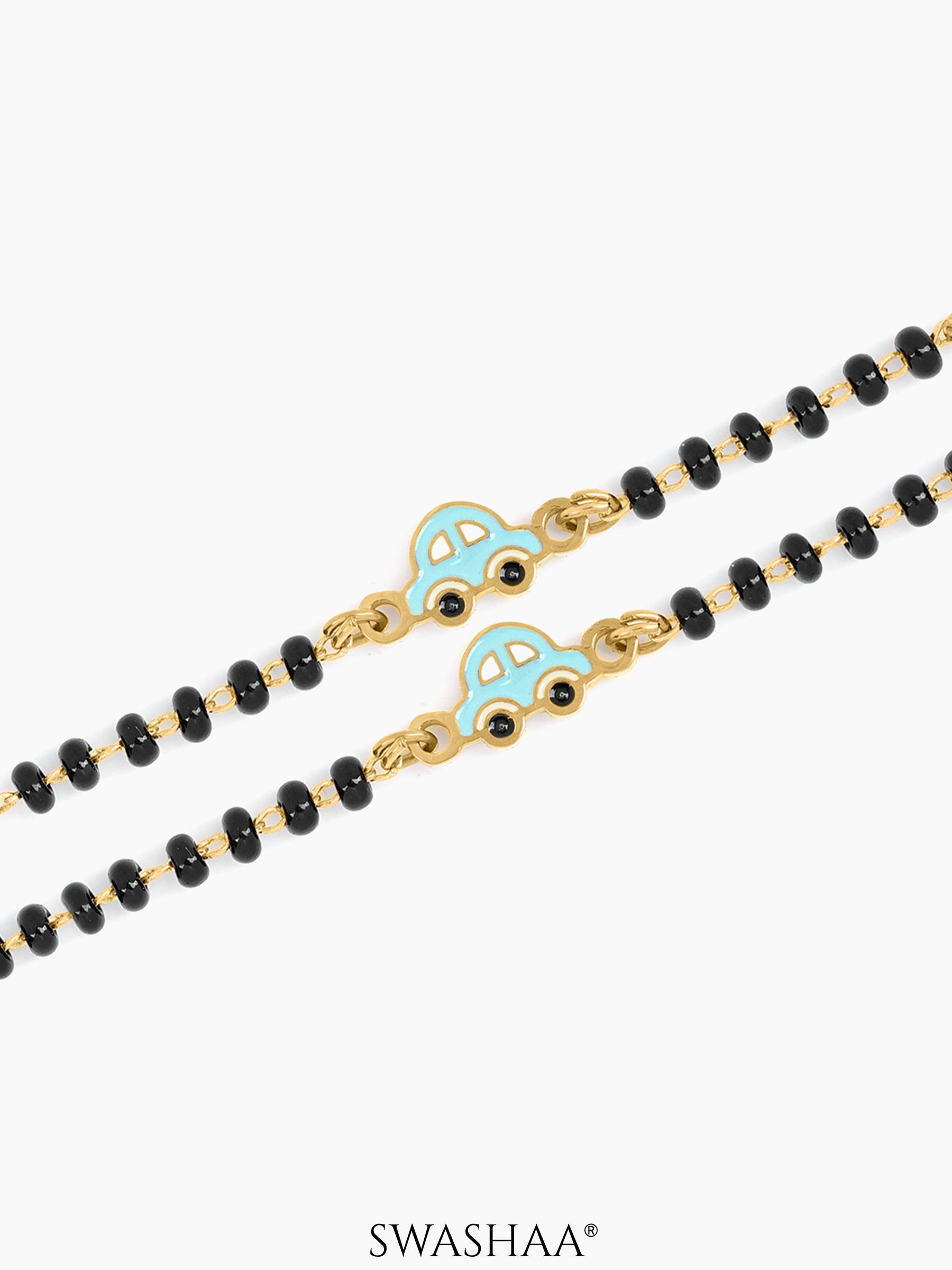 Tiny Wheels Car Charm 18K Gold Plated Kid's Nazariya Loose Bracelet