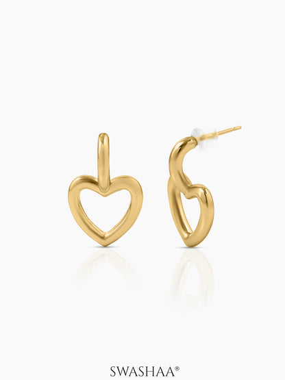 Titus Heart 18K Gold Plated Drop Earrings