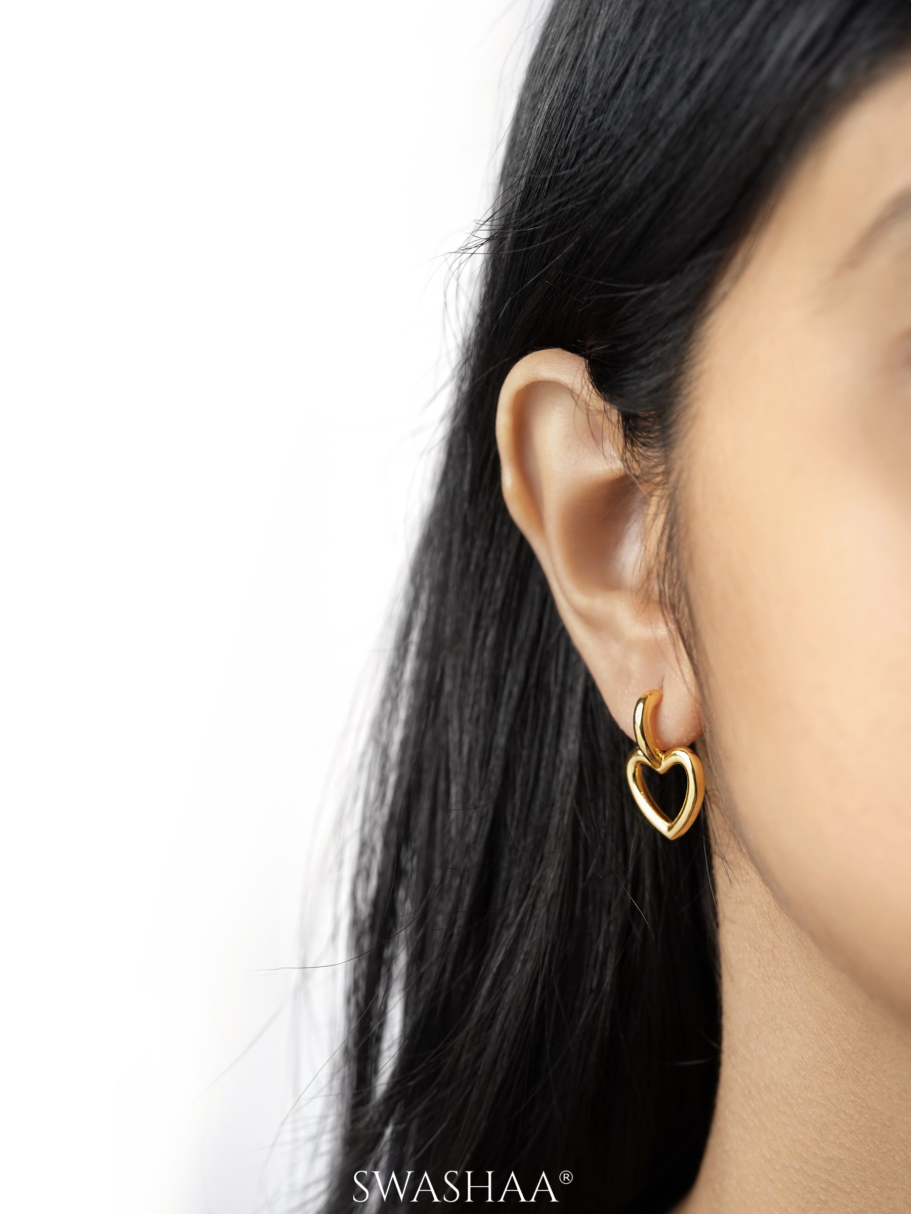 Titus Heart 18K Gold Plated Drop Earrings