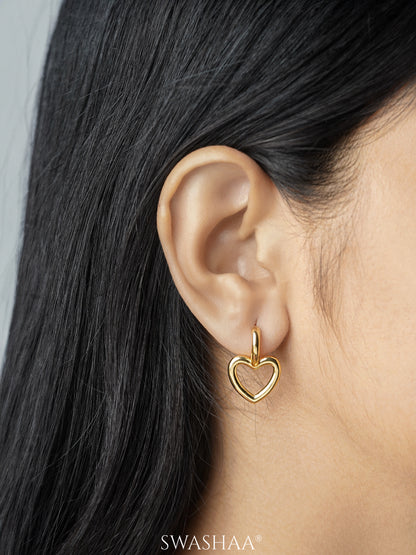 Titus Heart 18K Gold Plated Drop Earrings