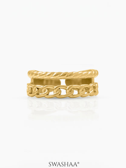 Tonia Chain Link 18K Gold Plated Ring