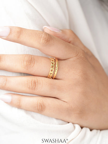 Tonia Chain Link 18K Gold Plated Ring