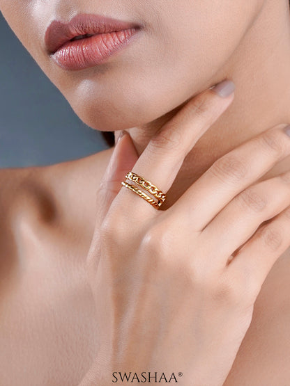 Tonia Chain Link 18K Gold Plated Ring