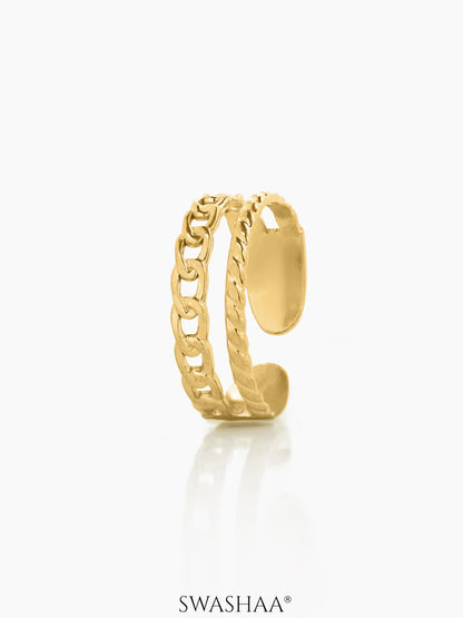 Tonia Chain Link 18K Gold Plated Ring