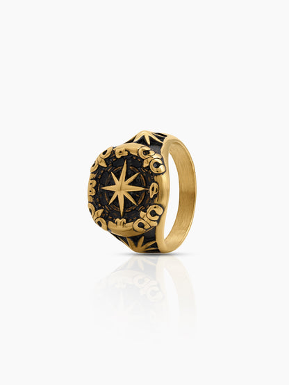 Toren Orbit 18K Gold Plated Signet Men's Ring - Swashaa
