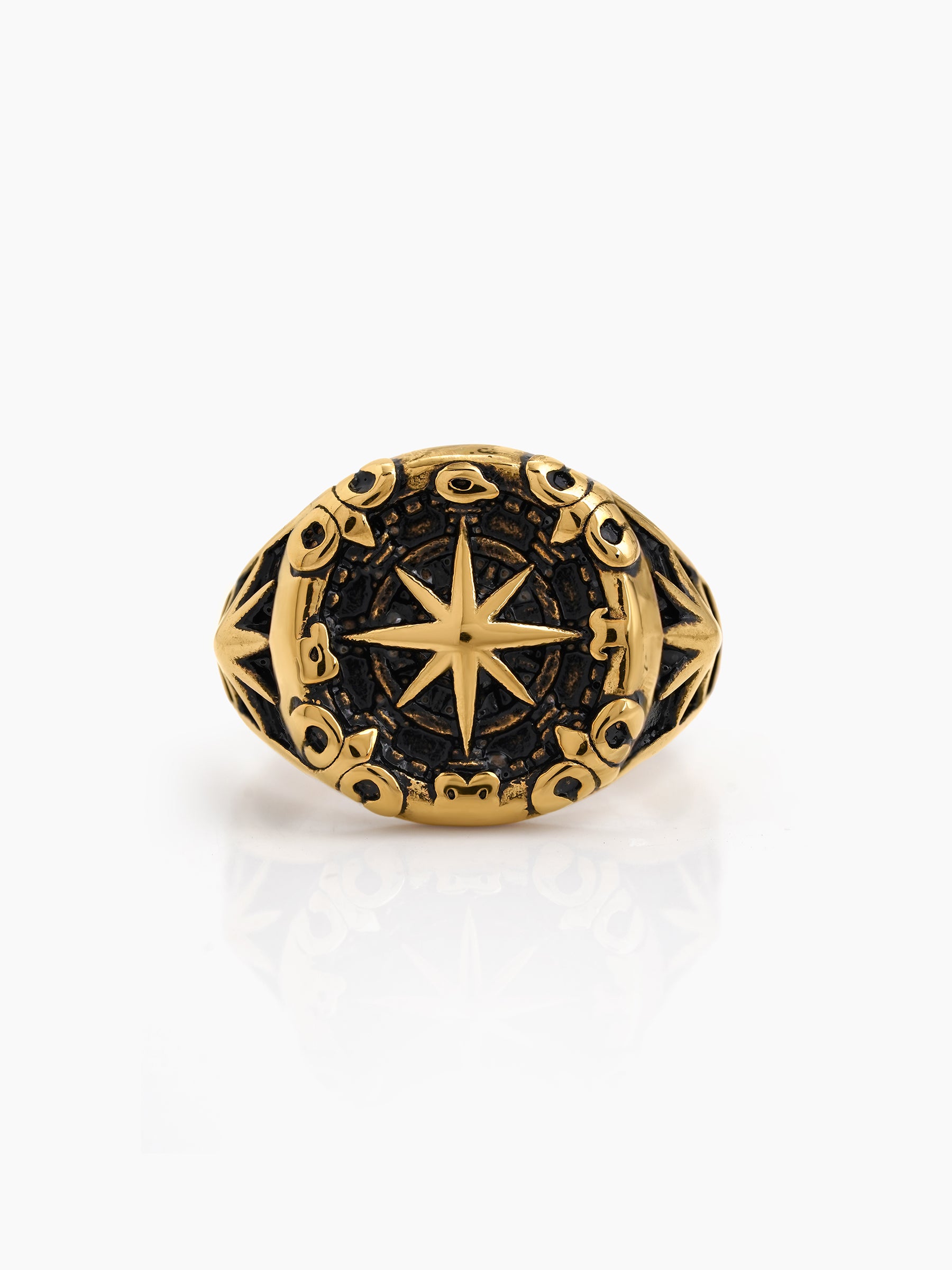 Toren Orbit 18K Gold Plated Signet Men's Ring - Swashaa