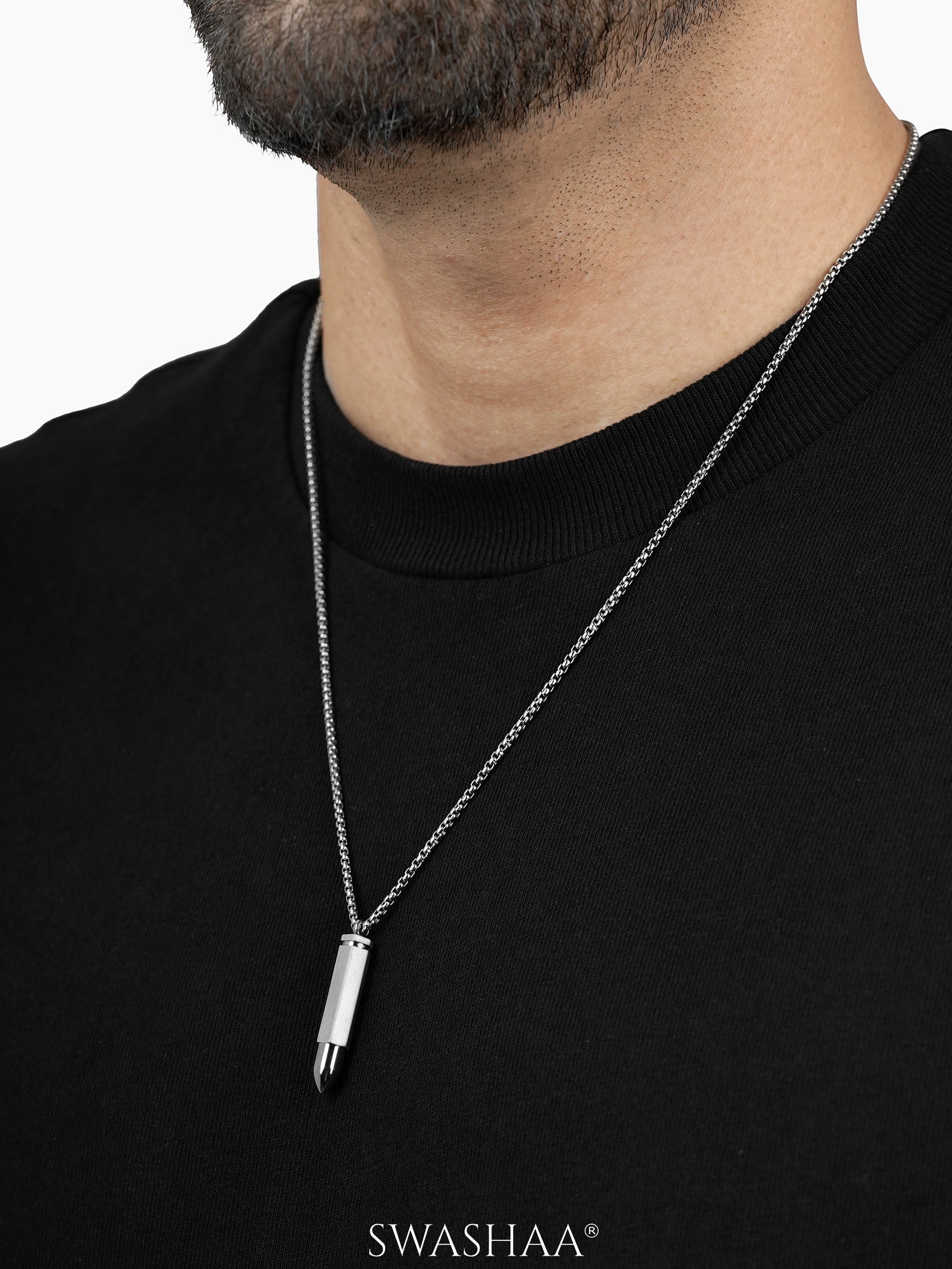 Tork Bullet Silver Men's Chain Pendant