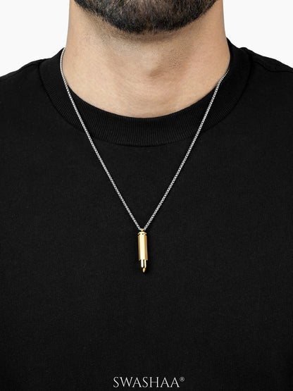 Tork Bullet 18K Gold-Silver Men's Chain Pendant
