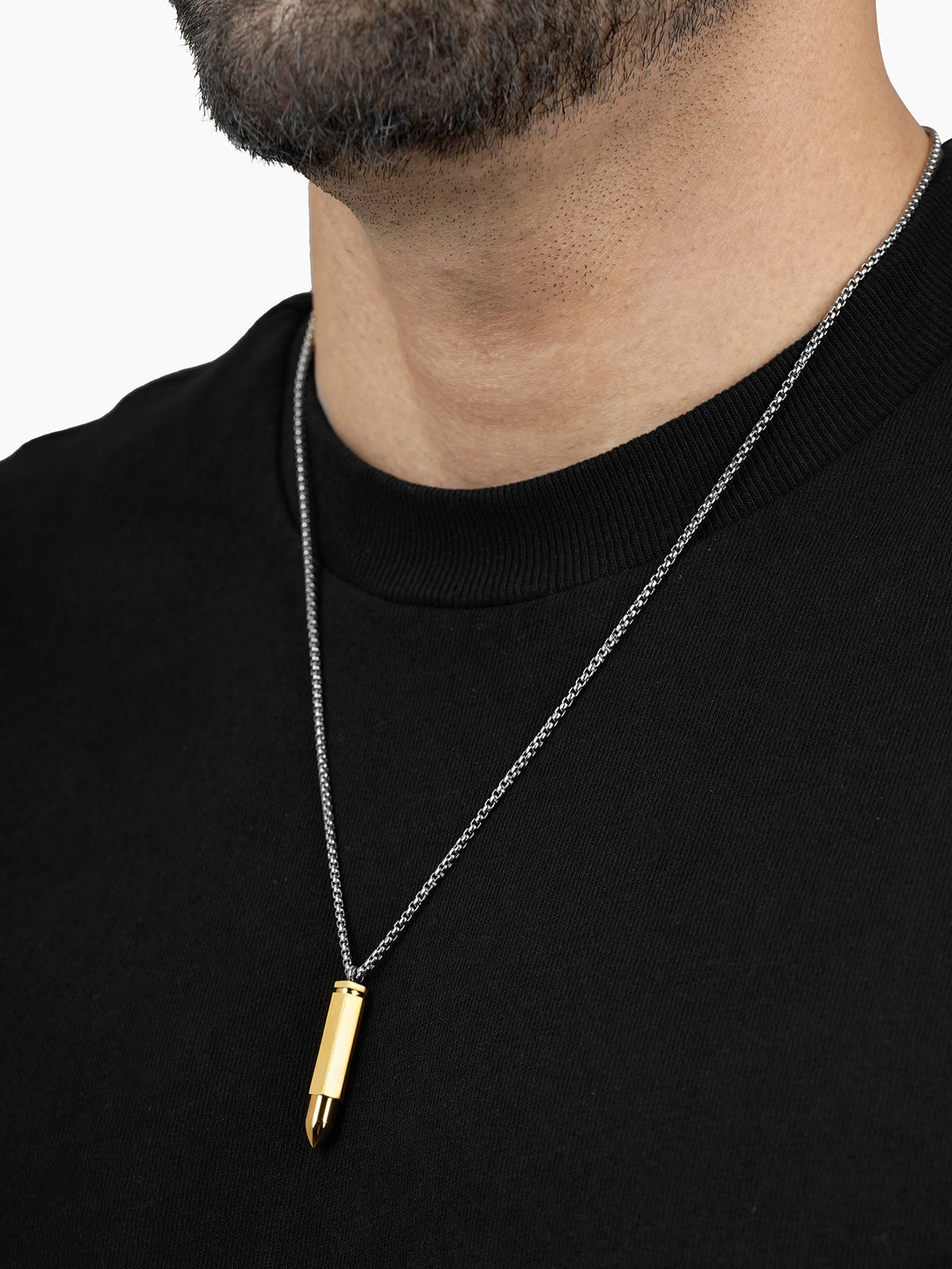 Tork Bullet 18K Gold-Silver Men's Chain Pendant