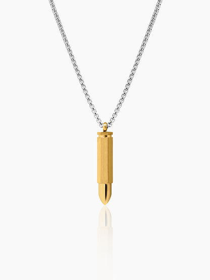 Tork Bullet 18K Gold-Silver Men's Chain Pendant