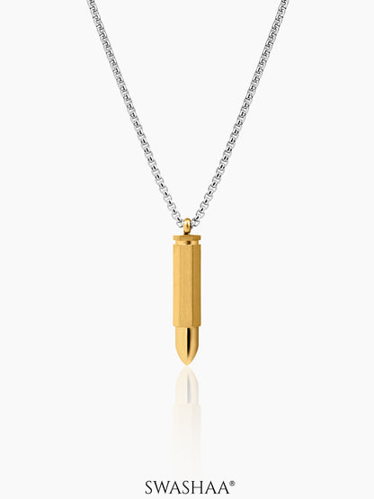 Tork Bullet 18K Gold-Silver Men's Chain Pendant